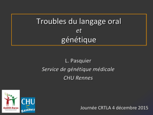 Génétique et troubles du langage oral
