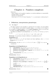 Chapitre 4 : Nombres complexes