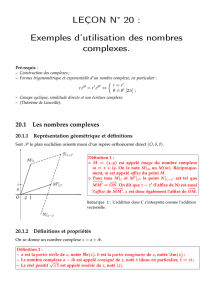 Exemples d`utilisation des nombres complexes.