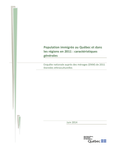 Population immigrée au Québec et dans les régions en 2011