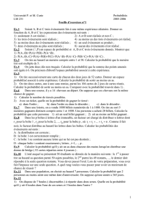 1 Université P. et M. Curie Probabilités LM 231 2005