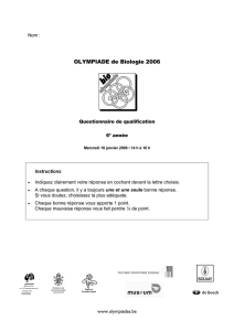 OLYMPIADE de Biologie 2006
