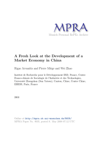 A Fresh Look at the Development of a Market Economy in China