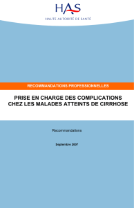 Prise en charge des complications des cirrhoses