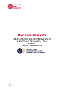 Bilan Scientifique2016 - Université Paris Descartes