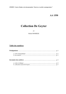 Collection De Geyter