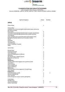 Classification des virus pathogènes