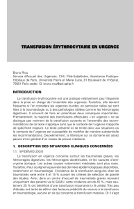 Transfusion érythrocytaire en urgence