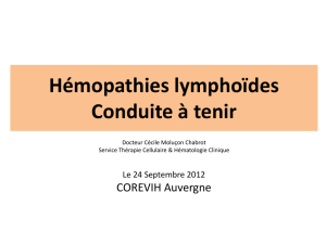 Hémopathies lymphoïdes : conduite à tenir