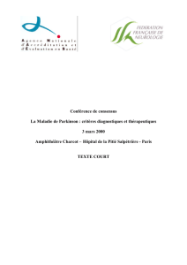 Parkinson - Consensus 2000 - Recommandations (Version