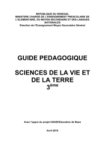 guide pedagogique sciences de la vie et de la terre 3 - Sen