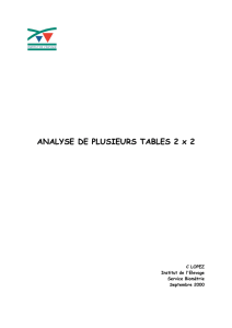 ANALYSE DE PLUSIEURS TABLES 2 x 2
