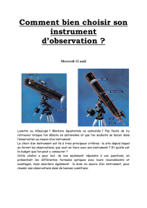 Comment bien choisir son instrument d`observation ? (2009