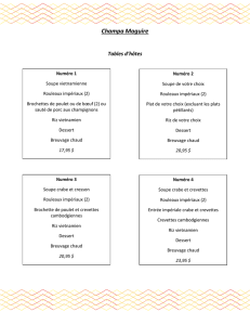 Consultez le menu - Restaurant Champa Maguire