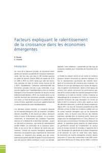 septembre 2015 - Facteurs expliquant le ralentissement de la