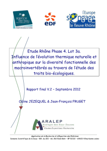 Etude Rhône Phase 4. Lot 3a. Influence de l`évolution thermique