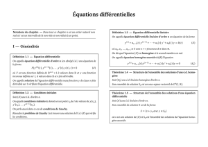 Équations différentielles — resume