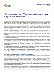 EDF, partenaire des 1 rencontres Business Hydro, le 9 juin 2016 à