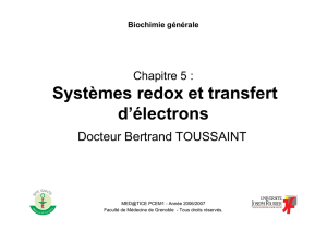 Systèmes redox et transfert d`électrons