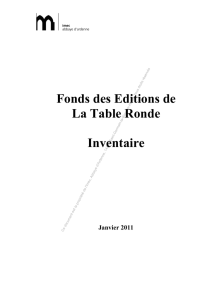 Instrument de recherche La Table Ronde