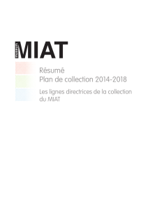 Résumé Plan de collection 2014-2018