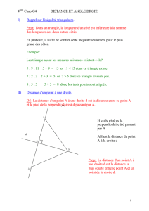 distance et angle droit