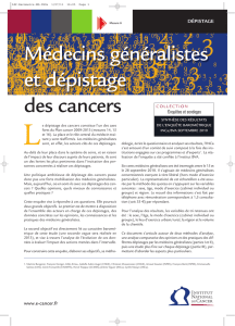 Médecins généralistes et dépistage des cancers