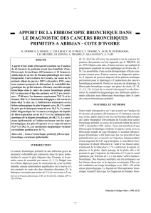 apport de la fibroscopie bronchique dans le diagnostic des cancers