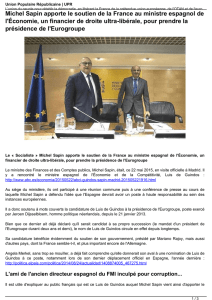 Michel Sapin apporte le soutien de la France au ministre espagnol