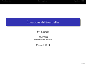 Equations différentielles
