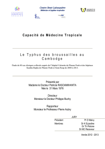 Capacité de Médecine Tropicale Le Typhus des broussailles au