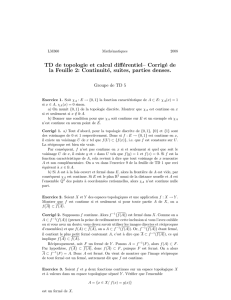TD de topologie et calcul différentiel– Corrigé de la Feuille 2