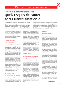 Quels risques de cancer après transplantation