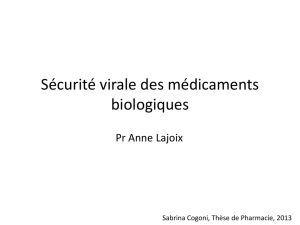 Sécurité virale des médicaments biologiques 2017