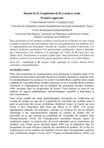 Densité de D, Complétude de R et analyse réelle