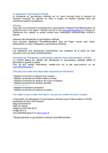 Le thérapeute en gymnastique médicale Le thérapeute en