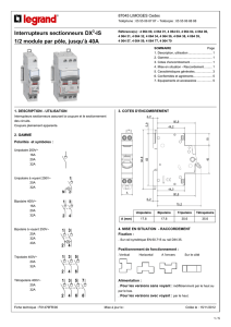 Interrupteurs sectionneurs DX -IS 1/2 module par pôle, jusqu`à 40A