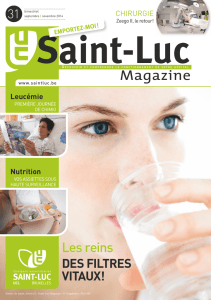 Saint-Luc Magazine n°31 - Cliniques universitaires Saint-Luc