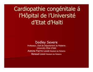 Cardiopathie congénitale á l`Hôpital de l`Université d - FMP-UEH