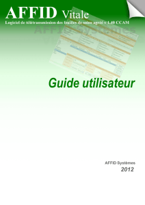 Guide utilisateur AFFID VITALE