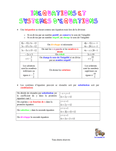 Inéquations et systèmes d`équations