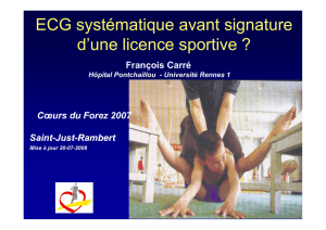 ECG systématique avant signature d`une licence sportive