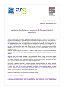 La région Aquitaine en pointe sur le Dossier Médical Personnel