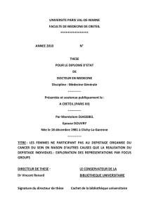 les femmes ne participant pas au depistage organise