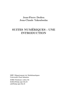 suites num´eriques : une introduction