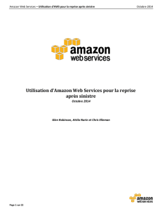 Utilisation d`Amazon Web Services pour la reprise après sinistre