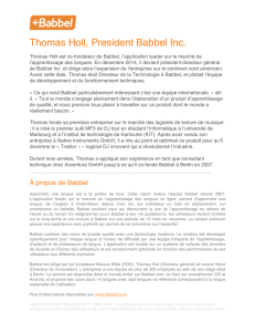 Thomas Holl, President Babbel Inc. - Press