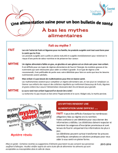 A bas les mythes alimentaires - Southern Health