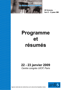 Programme et résumés de la 9e réunion du réseau national