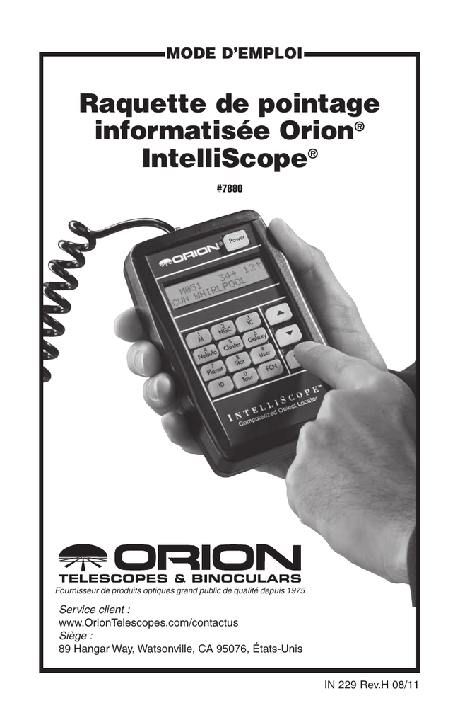 Raquette De Pointage Informatisee Orion Intelliscope